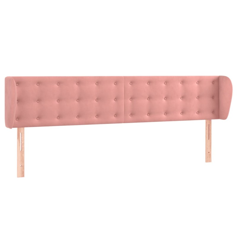 vidaXL Κεφαλάρι με Πτερύγια Ροζ 183x23x78/88 εκ. Βελούδινο