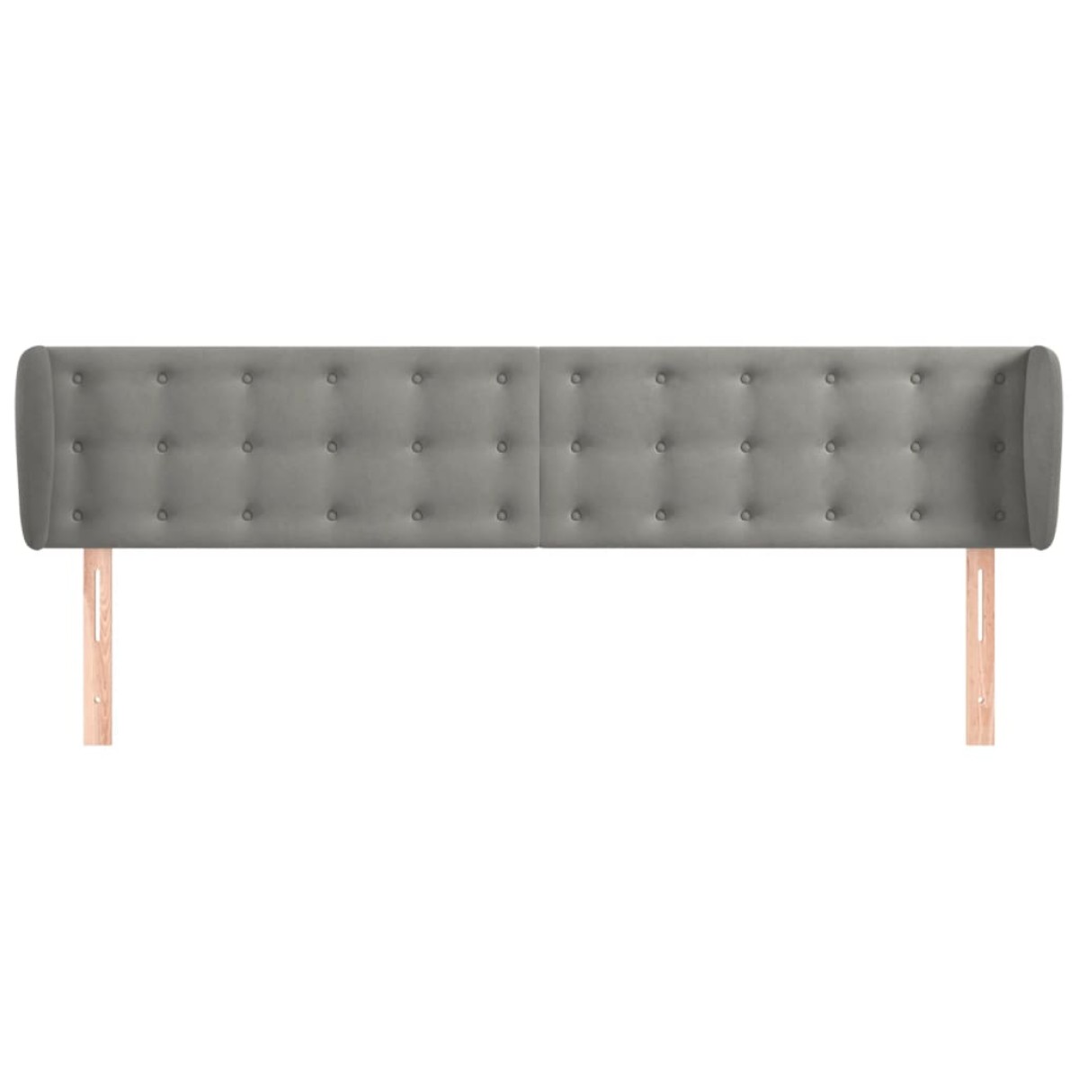 vidaXL Κεφαλάρι με Πτερύγια Ανοιχτό Γκρι 203x23x78/88 εκ. Βελούδινο