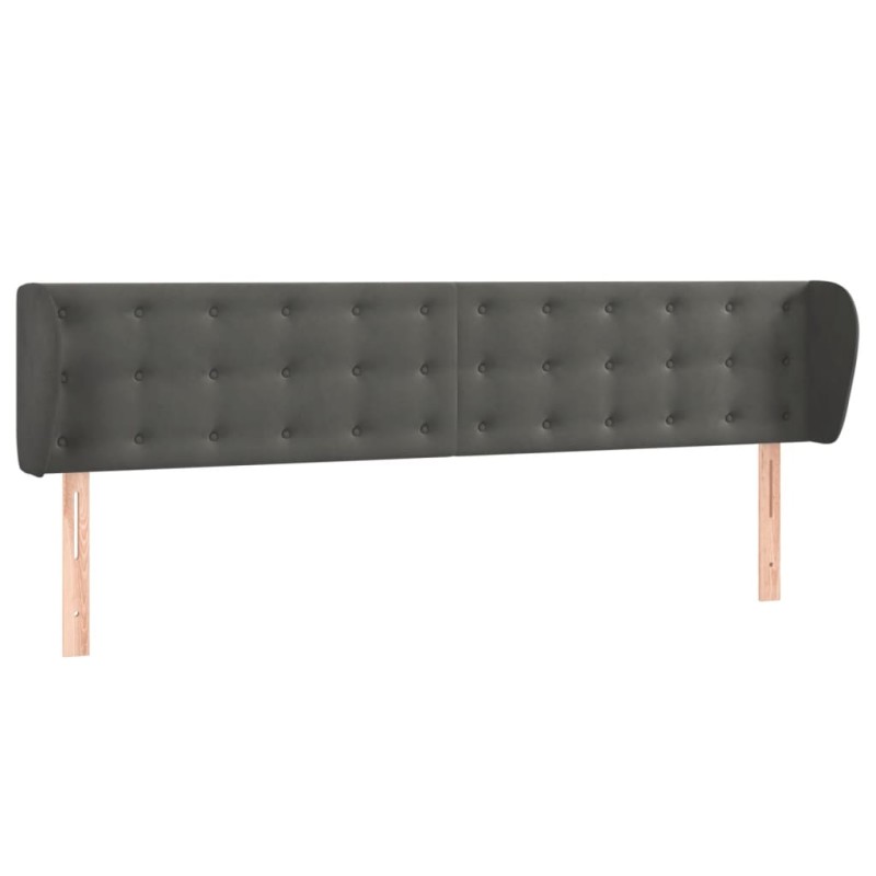 vidaXL Κεφαλάρι με Πτερύγια Σκούρο Γκρι 203x23x78/88 εκ. Βελούδινο