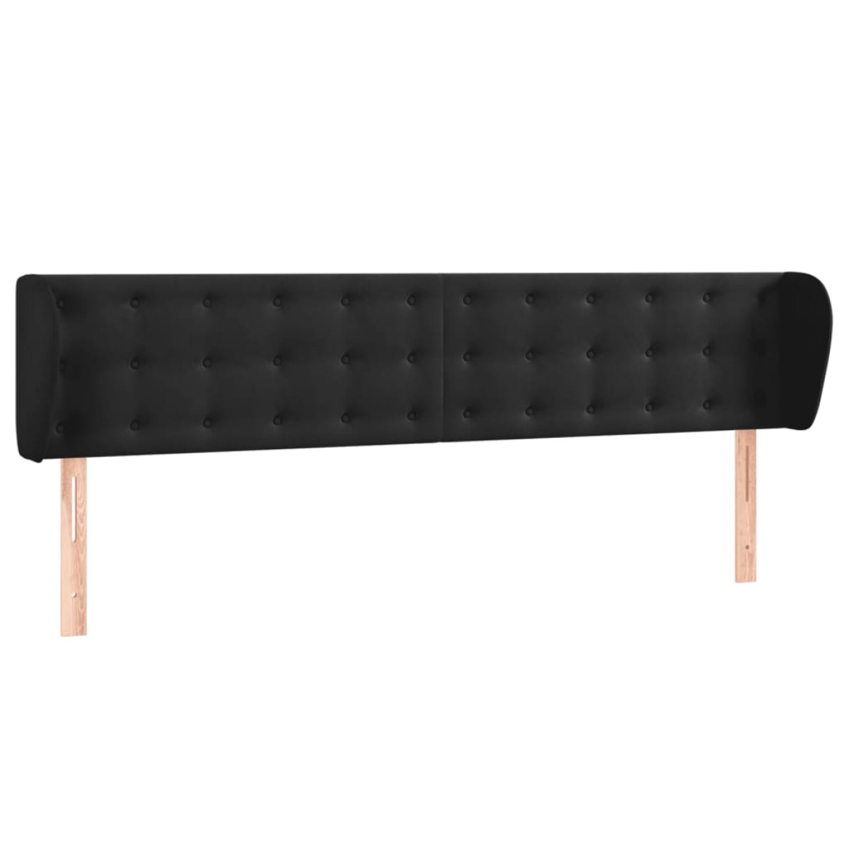 vidaXL Κεφαλάρι με Πτερύγια Μαύρο 203x23x78/88 εκ. Βελούδινο