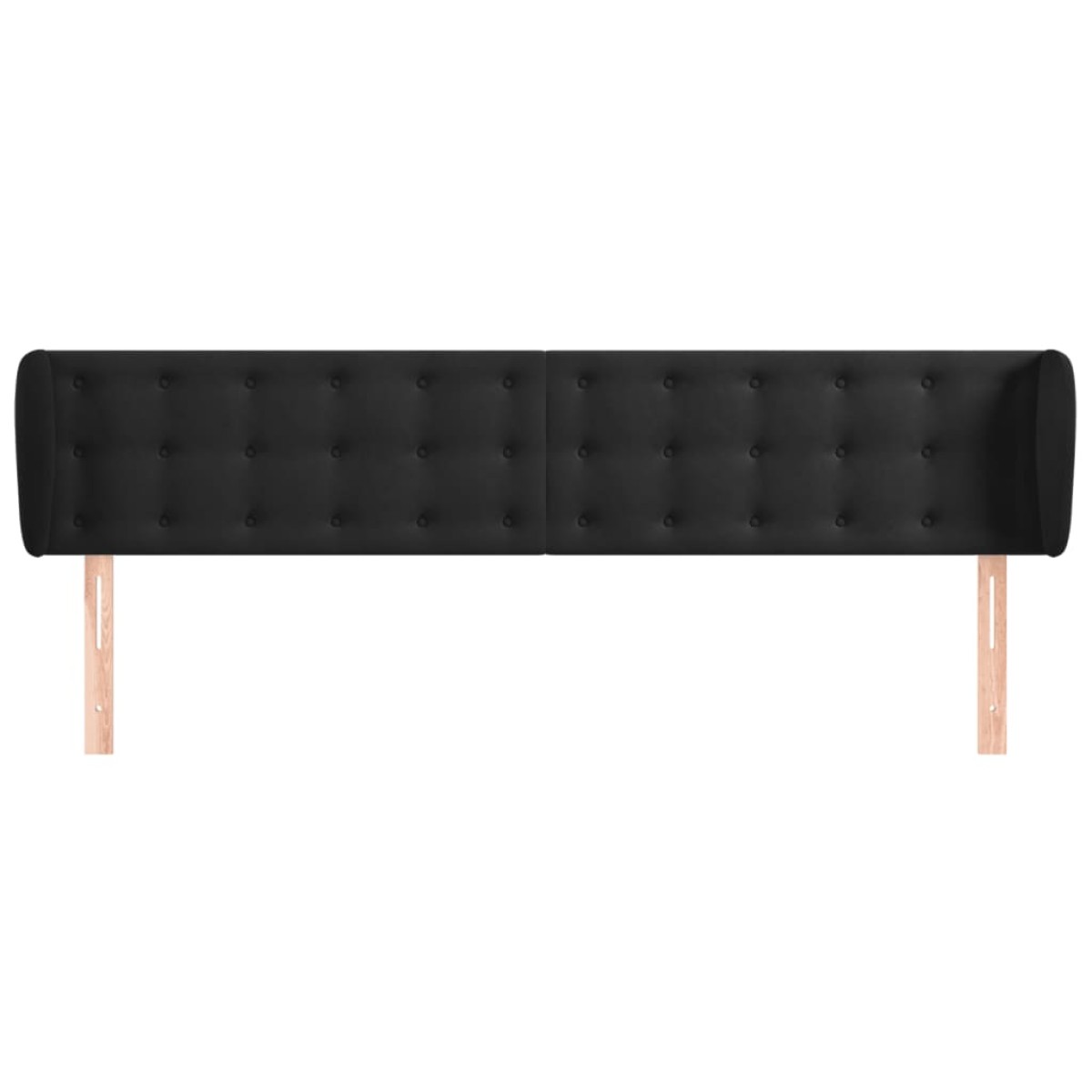 vidaXL Κεφαλάρι με Πτερύγια Μαύρο 203x23x78/88 εκ. Βελούδινο