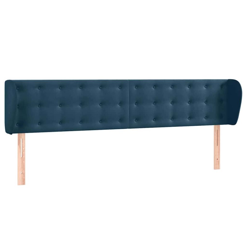 vidaXL Κεφαλάρι με Πτερύγια Σκούρο Μπλε 203x23x78/88 εκ. Βελούδινο
