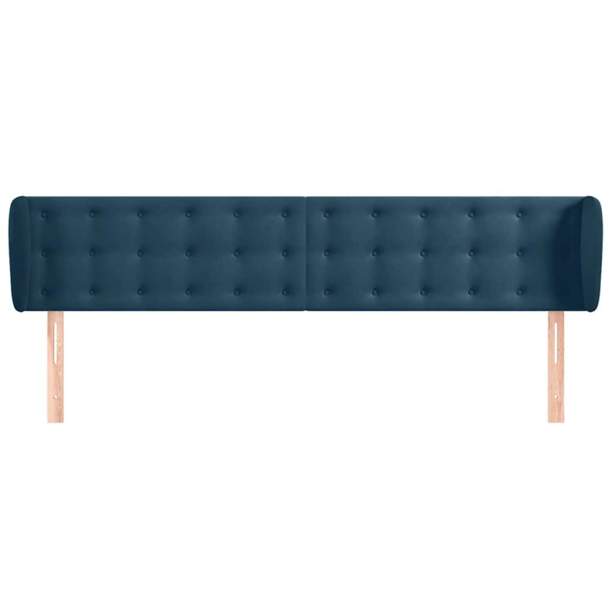 vidaXL Κεφαλάρι με Πτερύγια Σκούρο Μπλε 203x23x78/88 εκ. Βελούδινο