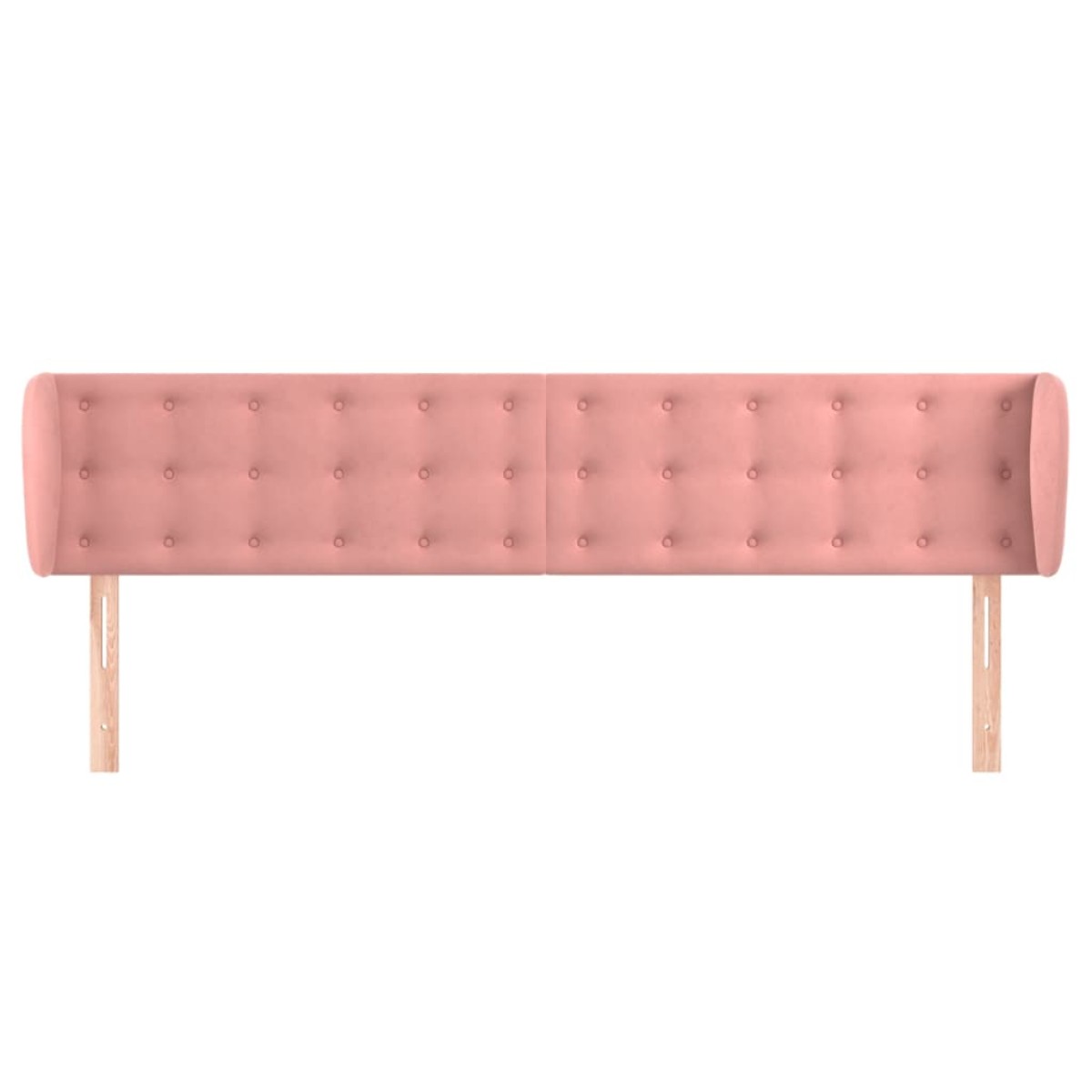 vidaXL Κεφαλάρι με Πτερύγια Ροζ 203x23x78/88 εκ. Βελούδινο
