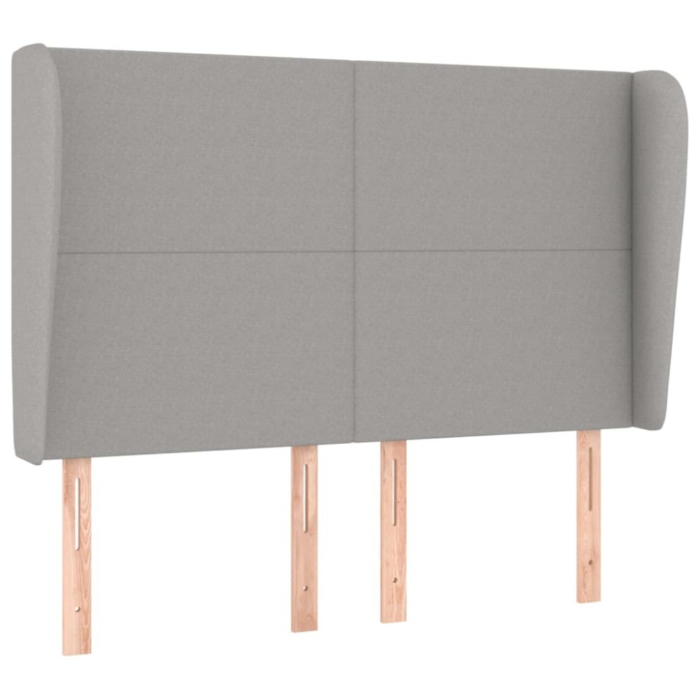 vidaXL Κεφαλάρι με Πτερύγια Ανοιχτό Γκρι 147x23x118/128 εκ. Υφασμάτινο