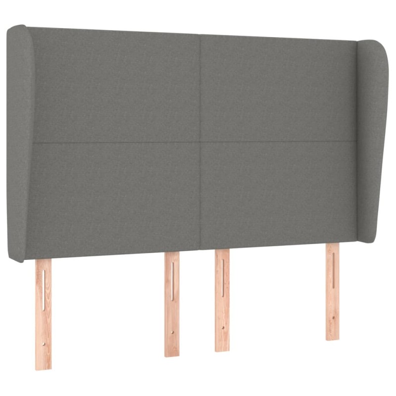 vidaXL Κεφαλάρι με Πτερύγια Σκούρο Γκρι 147x23x118/128 εκ. Υφασμάτινο