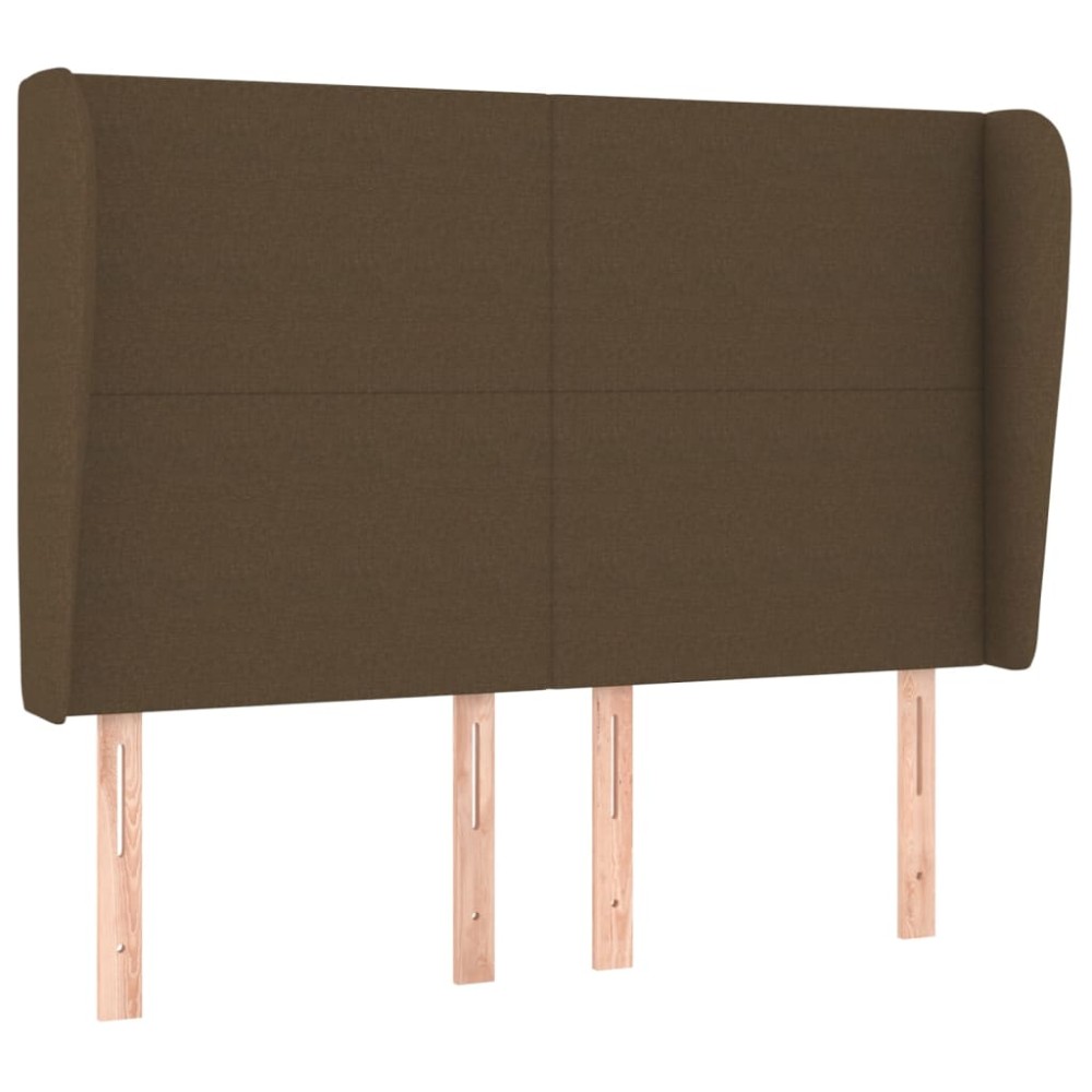 vidaXL Κεφαλάρι με Πτερύγια Σκούρο Καφέ 147x23x118/128 εκ.Υφασμάτινο