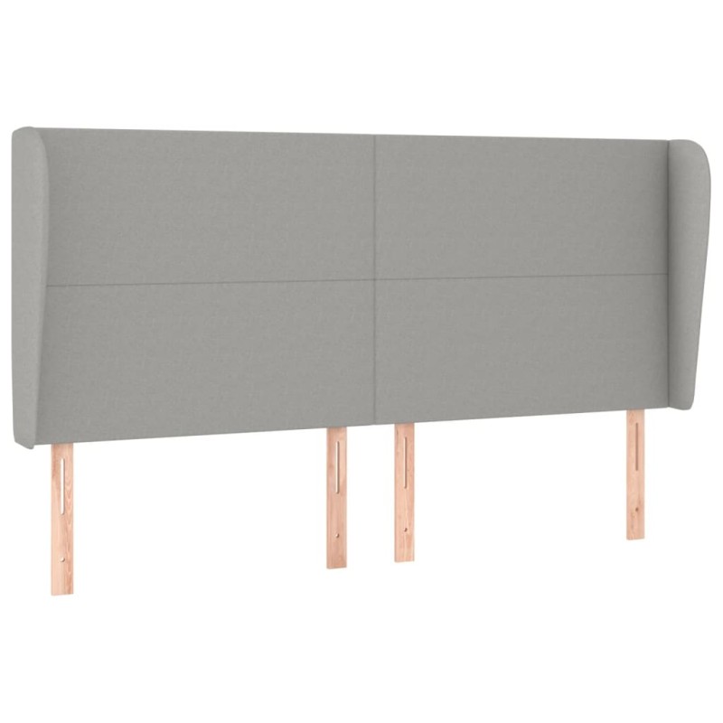 vidaXL Κεφαλάρι με Πτερύγια Ανοιχτό Γκρι 163x23x118/128 εκ. Υφασμάτινο