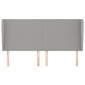 vidaXL Κεφαλάρι με Πτερύγια Ανοιχτό Γκρι 163x23x118/128 εκ. Υφασμάτινο