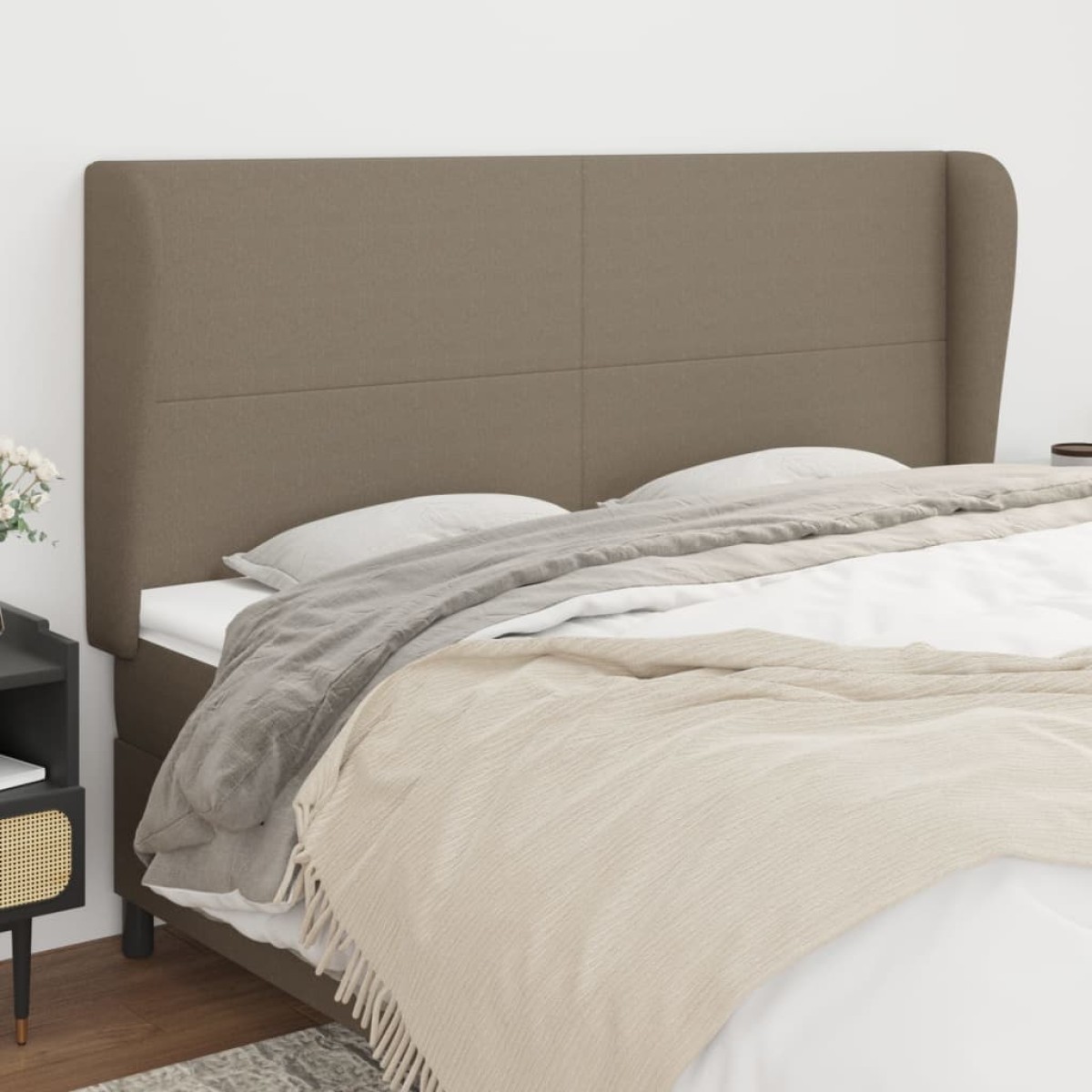 vidaXL Κεφαλάρι με Πτερύγια Taupe 183x23x118/128 εκ. Υφασμάτινο