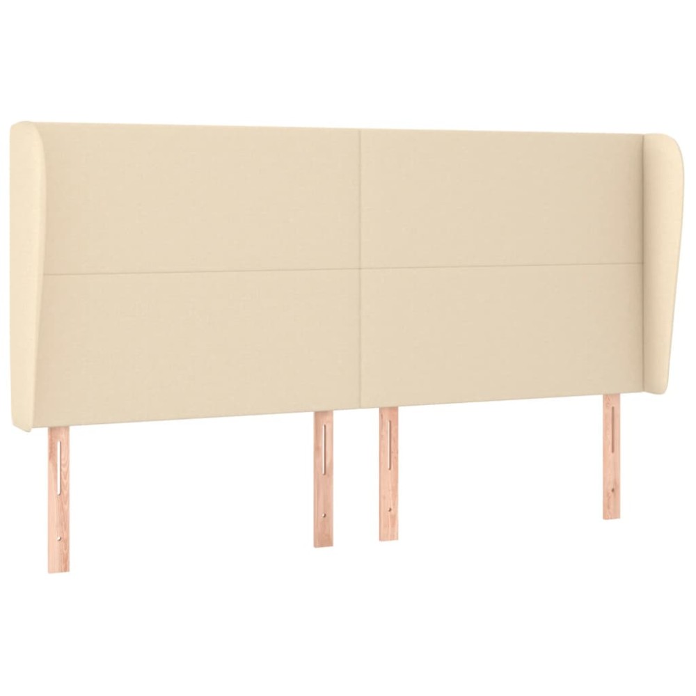 vidaXL Κεφαλάρι με Πτερύγια Κρεμ 183x23x118/128 εκ. Υφασμάτινο