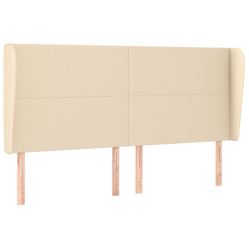 vidaXL Κεφαλάρι με Πτερύγια Κρεμ 203x23x118/128 εκ. Υφασμάτινο