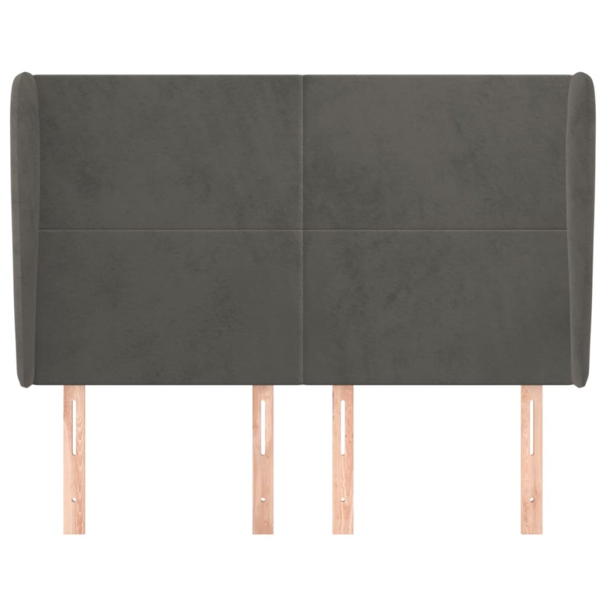 vidaXL Κεφαλάρι με Πτερύγια Σκούρο Γκρι 147x23x118/128 εκ. Βελούδινο