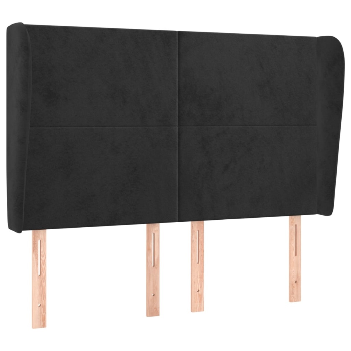 vidaXL Κεφαλάρι με Πτερύγια Μαύρο 147x23x118/128 εκ. Βελούδινο