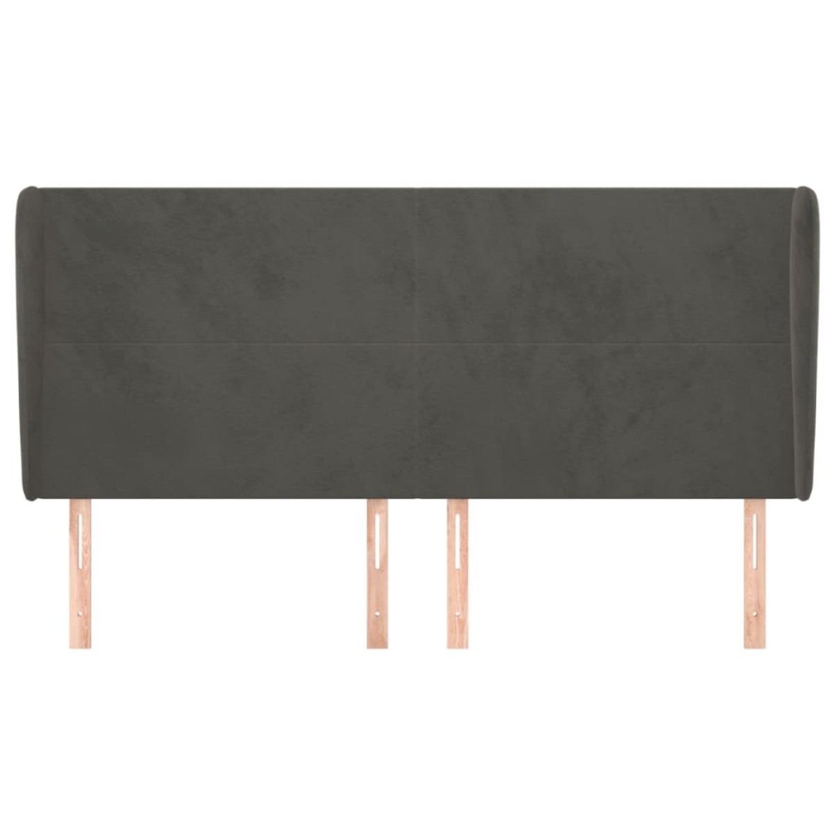 vidaXL Κεφαλάρι με Πτερύγια Σκούρο Γκρι 163x23x118/128 εκ. Βελούδινο