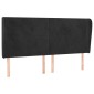 vidaXL Κεφαλάρι με Πτερύγια Μαύρο 183x23x118/128 εκ. Βελούδινο