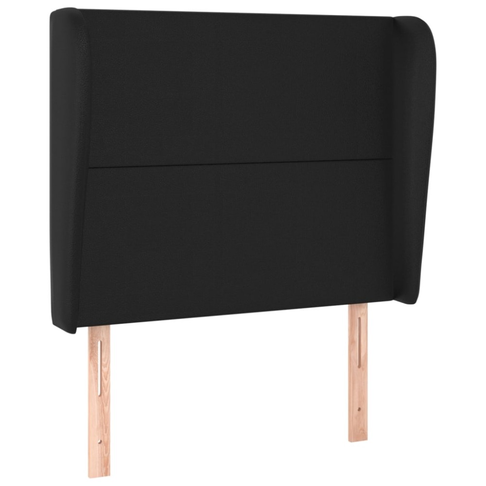 vidaXL Κεφαλάρι με Πτερύγια Μαύρο 83x23x118/128 εκ. Συνθετικό Δέρμα