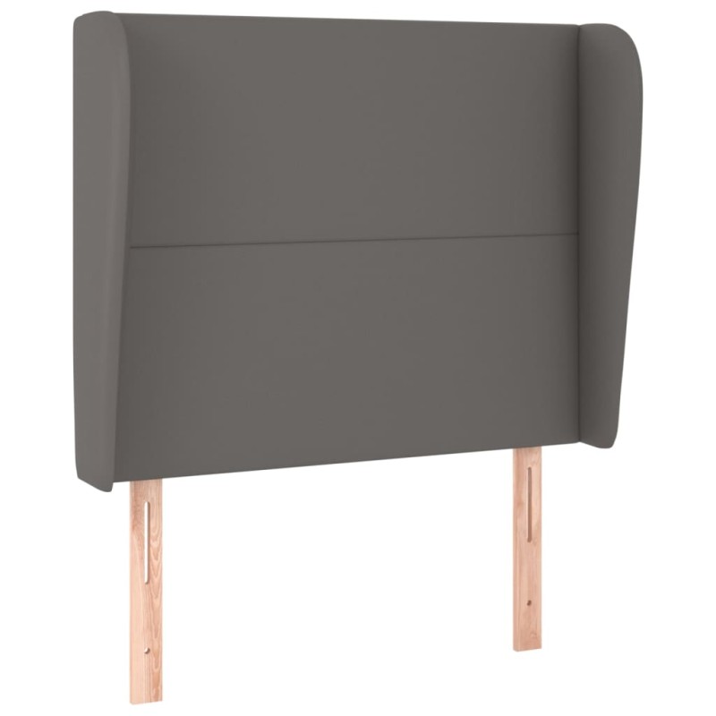 vidaXL Κεφαλάρι με Πτερύγια Γκρι 93x23x118/128 εκ. Συνθετικό Δέρμα