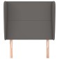 vidaXL Κεφαλάρι με Πτερύγια Γκρι 93x23x118/128 εκ. Συνθετικό Δέρμα