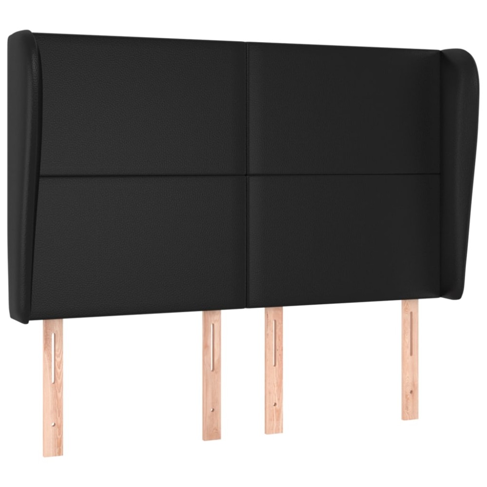 vidaXL Κεφαλάρι με Πτερύγια Μαύρο 147x23x118/128 εκ. Συνθ. Δέρμα