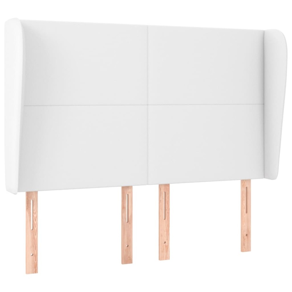 vidaXL Κεφαλάρι με Πτερύγια Λευκό 147x23x118/128 εκ. Συνθετικό Δέρμα