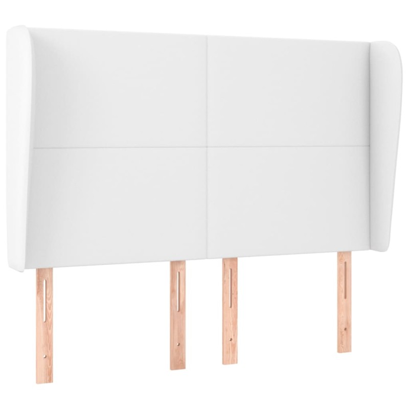 vidaXL Κεφαλάρι με Πτερύγια Λευκό 147x23x118/128 εκ. Συνθετικό Δέρμα