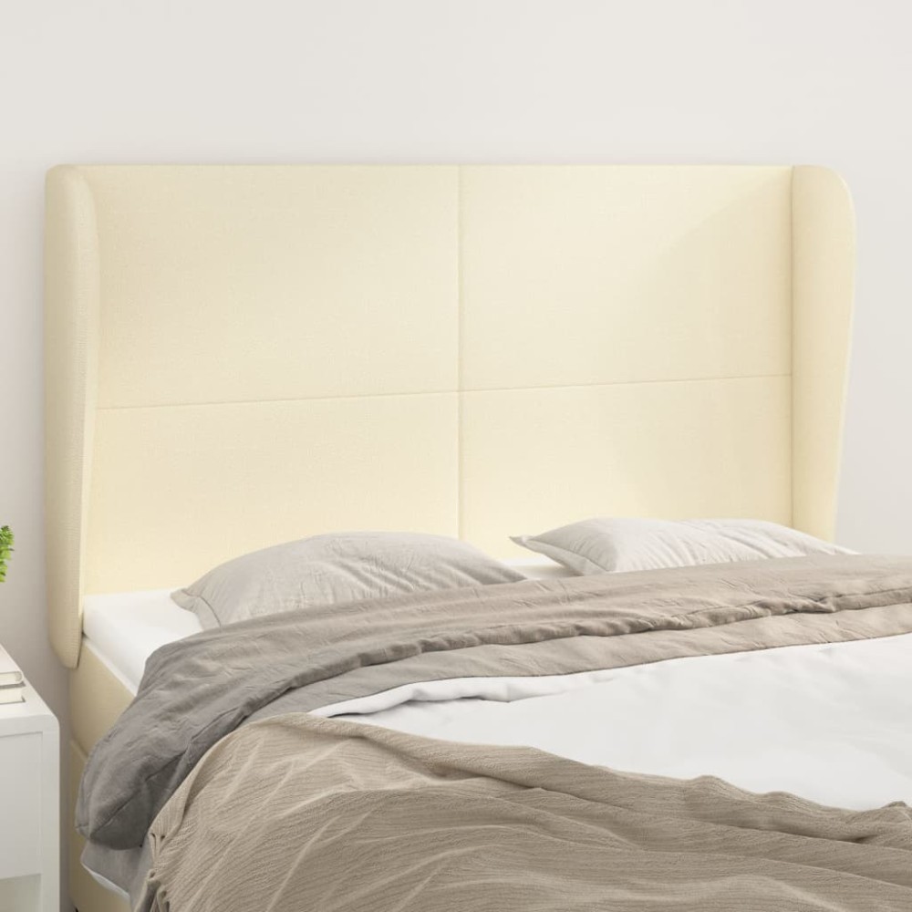 vidaXL Κεφαλάρι με Πτερύγια Κρεμ 147x23x118/128 εκ. Συνθετικό Δέρμα