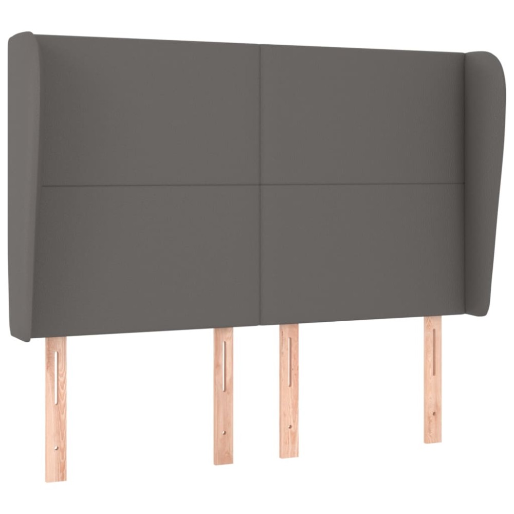 vidaXL Κεφαλάρι με Πτερύγια Γκρι 147x23x118/128 εκ. Συνθετικό Δέρμα