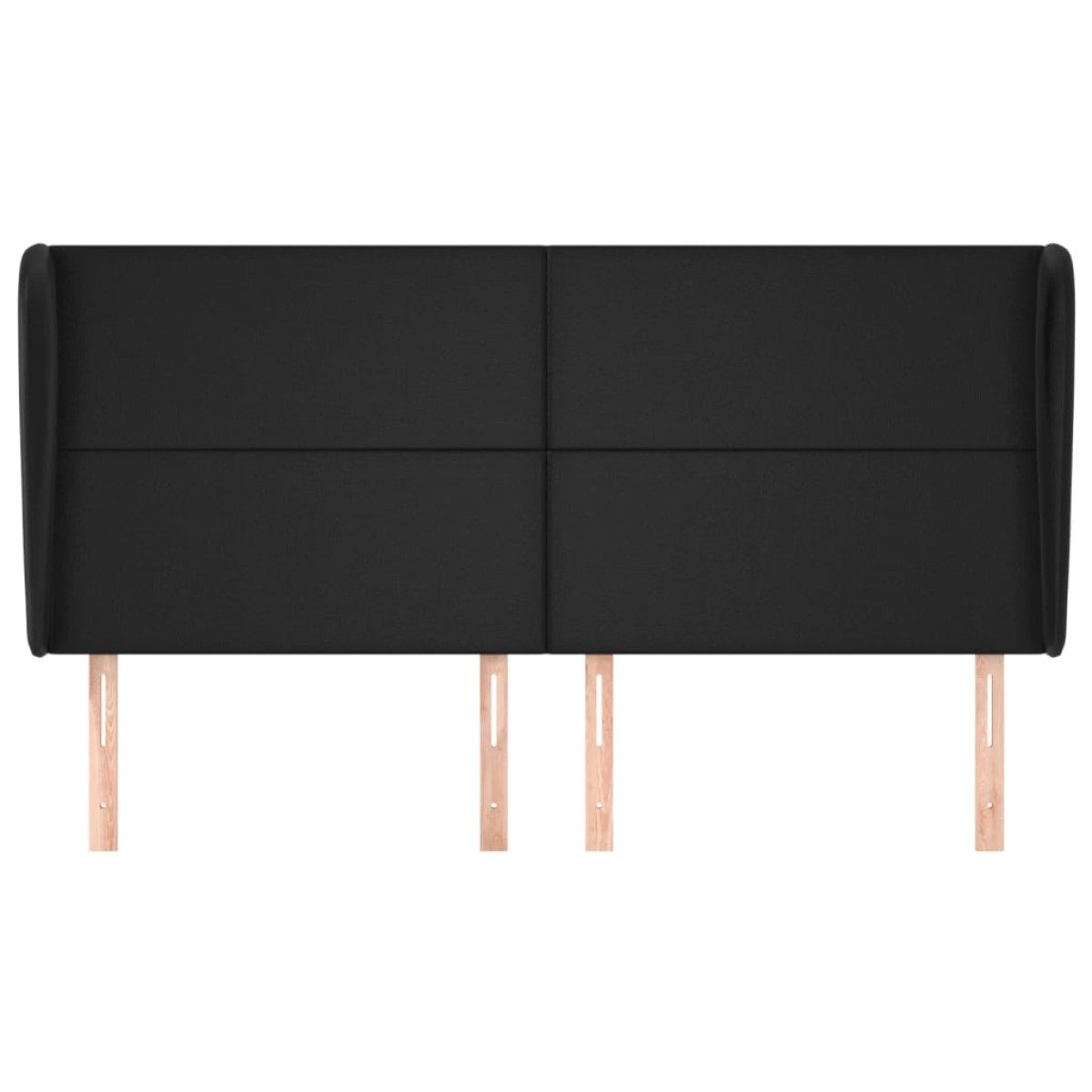 vidaXL Κεφαλάρι με Πτερύγια Μαύρο 163x23x118/128 εκ. Συνθ. Δέρμα
