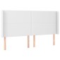 vidaXL Κεφαλάρι με Πτερύγια Λευκό 163x23x118/128 εκ. Συνθετικό Δέρμα