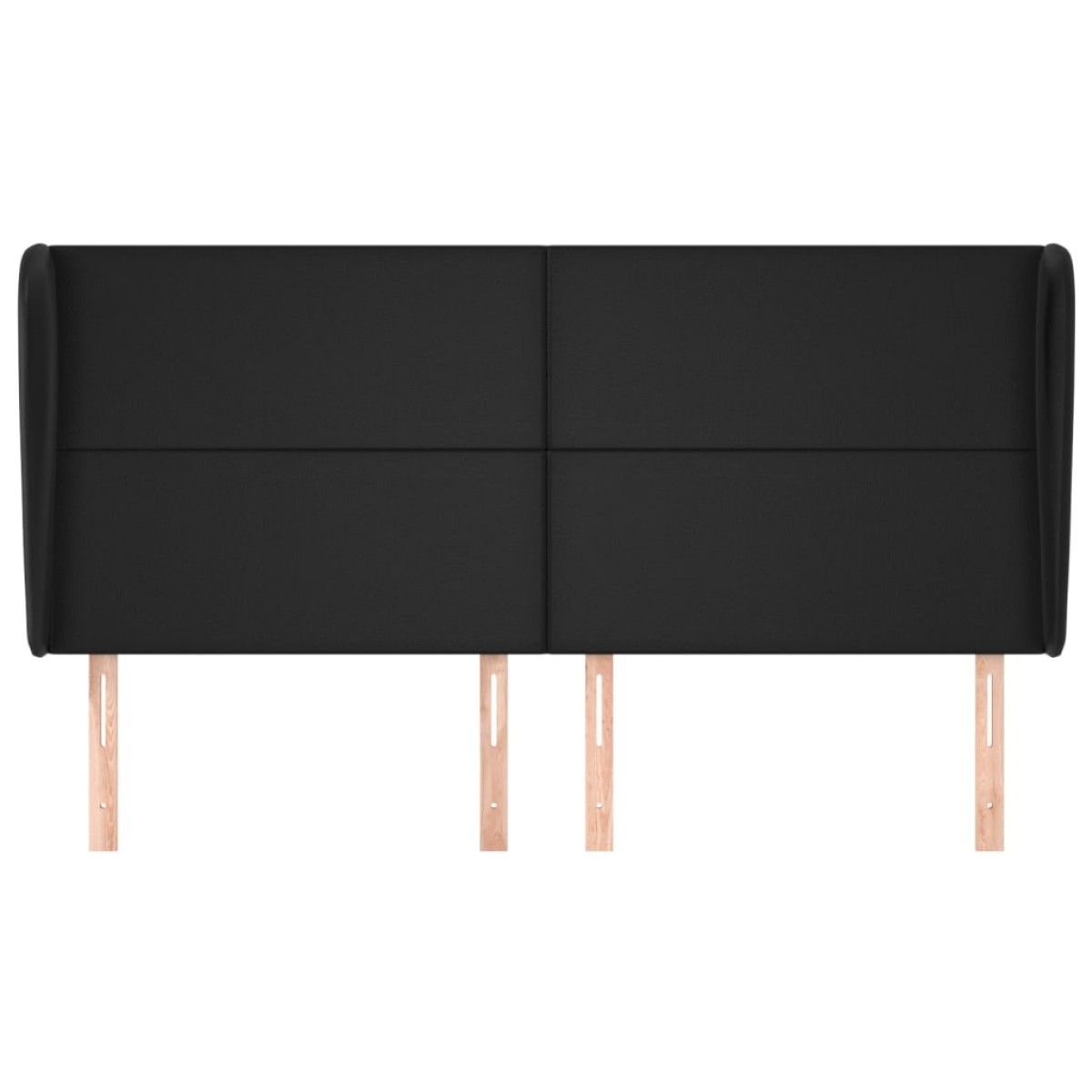 vidaXL Κεφαλάρι με Πτερύγια Μαύρο 183x23x118/128 εκ.Συνθ. Δέρμα