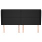 vidaXL Κεφαλάρι με Πτερύγια Μαύρο 183x23x118/128 εκ.Συνθ. Δέρμα