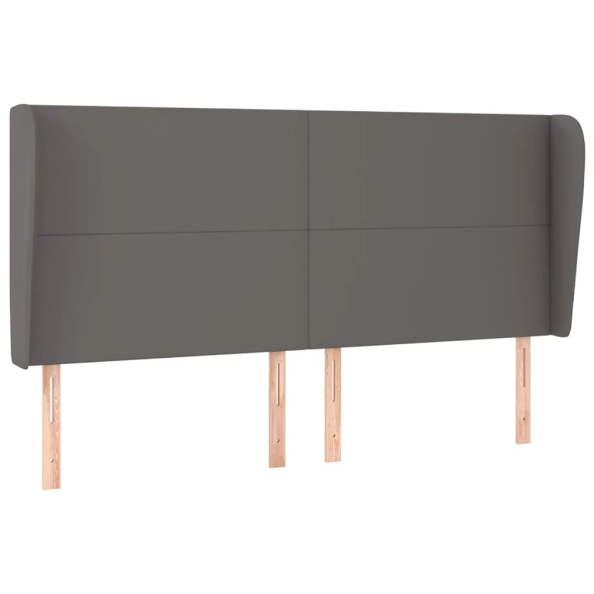 vidaXL Κεφαλάρι με Πτερύγια Γκρι 183x23x118/128 εκ.Συνθετικό Δέρμα
