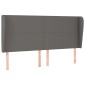 vidaXL Κεφαλάρι με Πτερύγια Γκρι 183x23x118/128 εκ.Συνθετικό Δέρμα