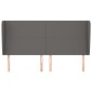 vidaXL Κεφαλάρι με Πτερύγια Γκρι 183x23x118/128 εκ.Συνθετικό Δέρμα