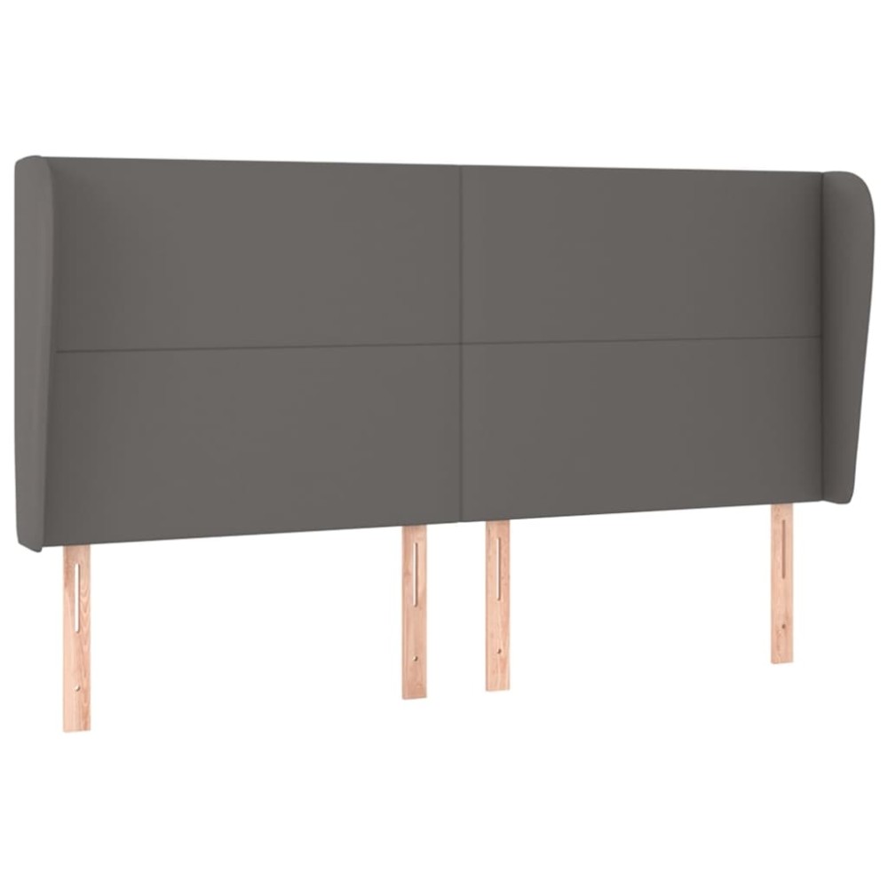 vidaXL Κεφαλάρι με Πτερύγια Γκρι 203x23x118/128 εκ. Συνθετικό Δέρμα