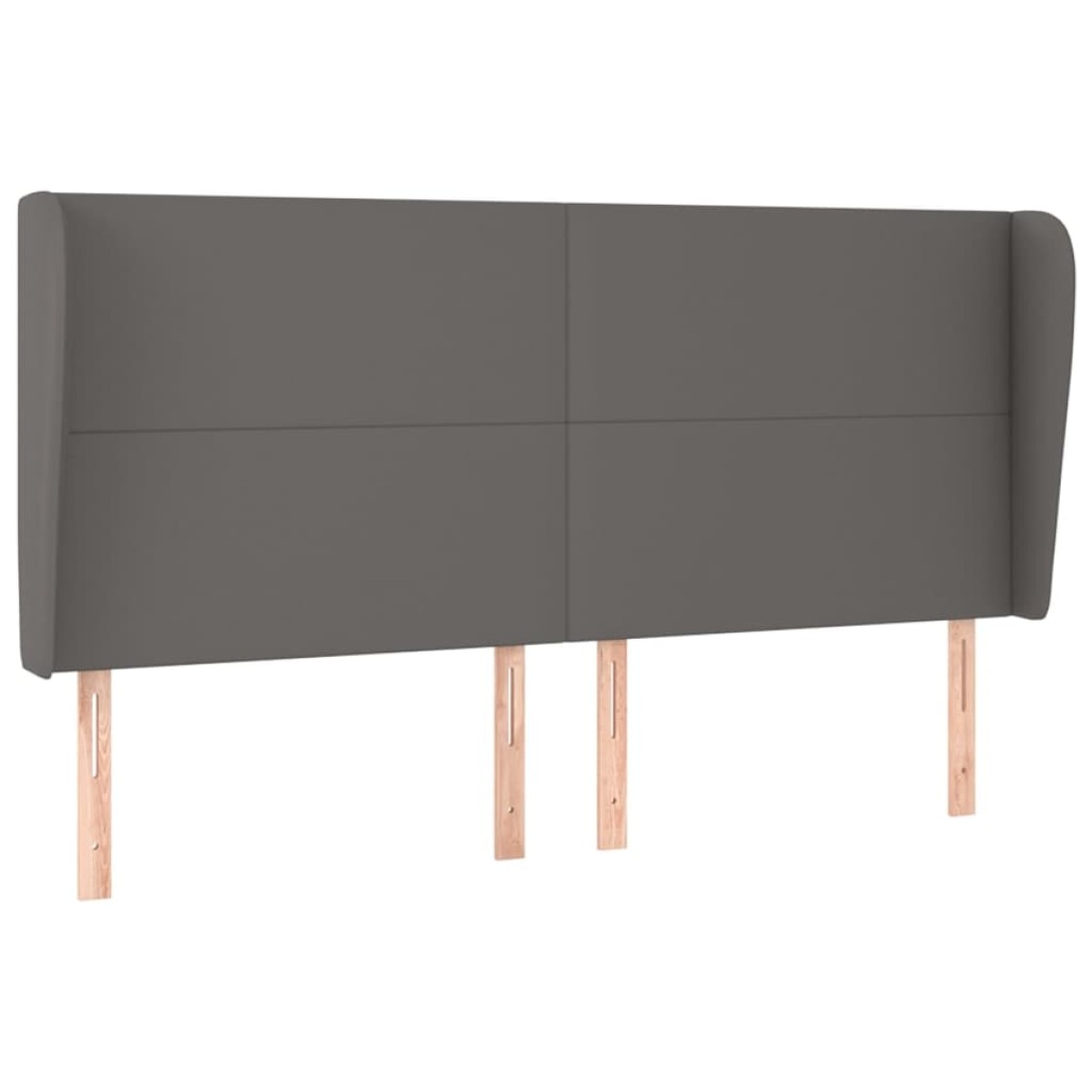 vidaXL Κεφαλάρι με Πτερύγια Γκρι 203x23x118/128 εκ. Συνθετικό Δέρμα
