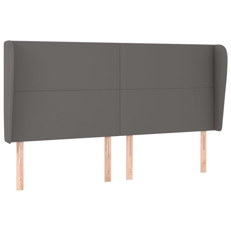 vidaXL Κεφαλάρι με Πτερύγια Γκρι 203x23x118/128 εκ. Συνθετικό Δέρμα