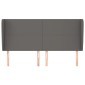 vidaXL Κεφαλάρι με Πτερύγια Γκρι 203x23x118/128 εκ. Συνθετικό Δέρμα