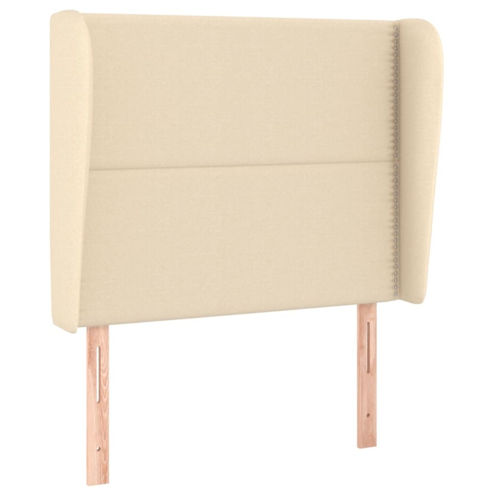 vidaXL Κεφαλάρι με Πτερύγια Κρεμ 93 x 23 x 118/128 εκ. Υφασμάτινο