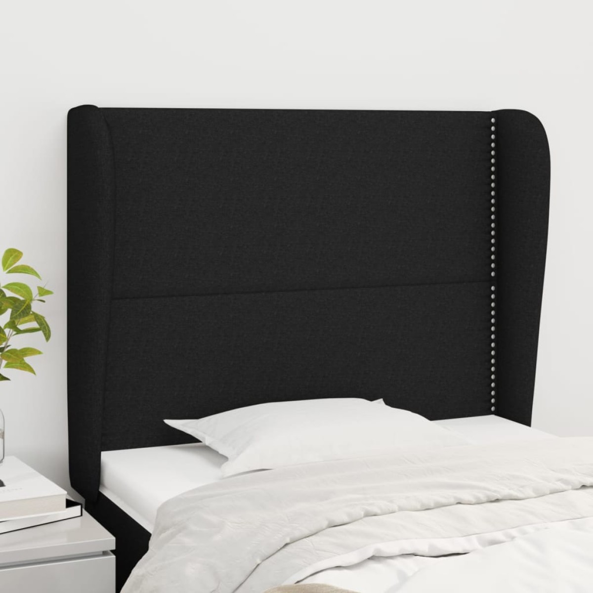 vidaXL Κεφαλάρι με Πτερύγια Μαύρο 103x23x118/128 εκ. Υφασμάτινο