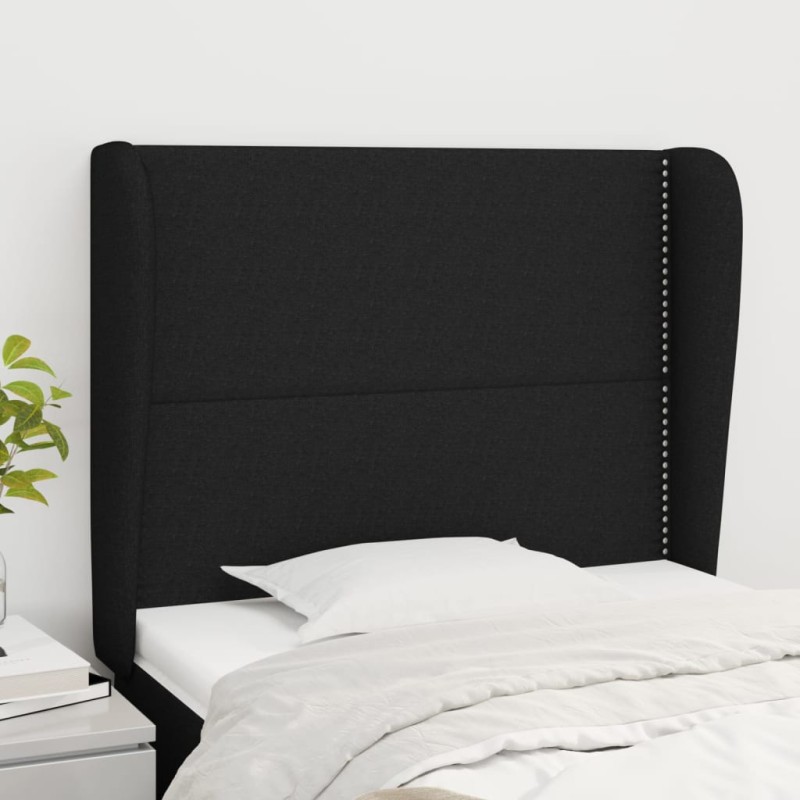 vidaXL Κεφαλάρι με Πτερύγια Μαύρο 103x23x118/128 εκ. Υφασμάτινο
