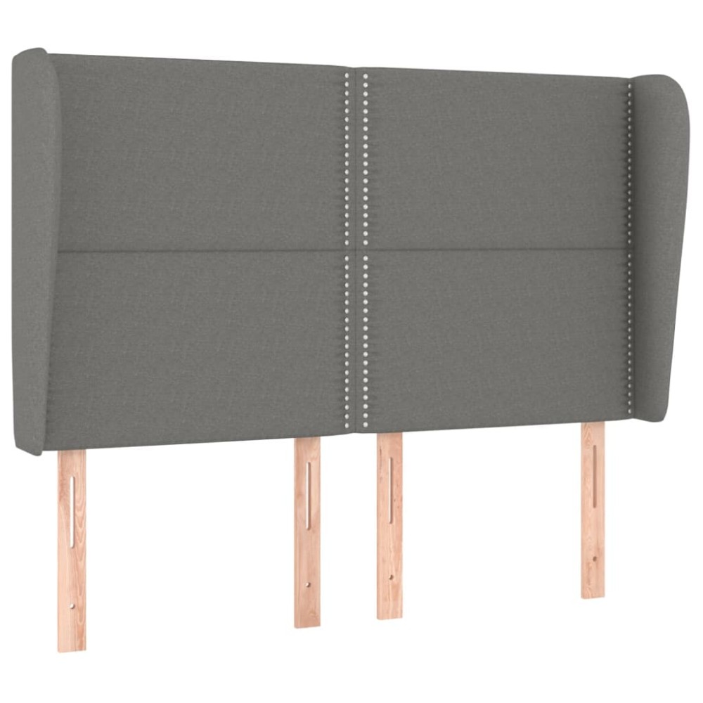 vidaXL Κεφαλάρι με Πτερύγια Σκούρο Γκρι 147x23x118/128 εκ. Υφασμάτινο