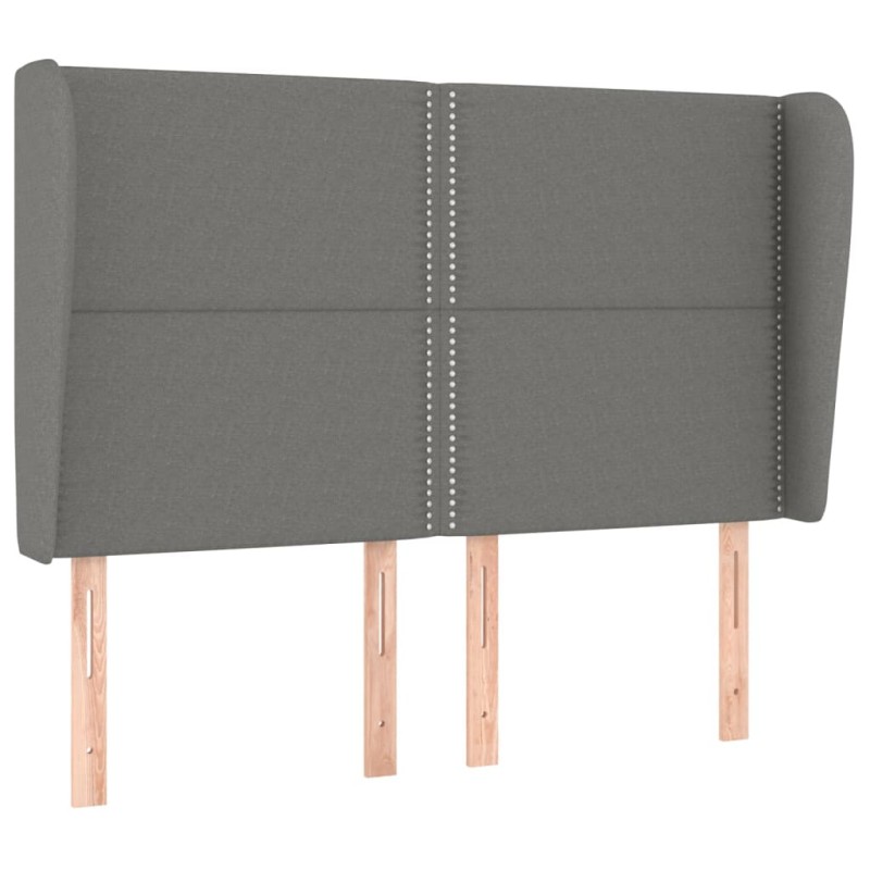vidaXL Κεφαλάρι με Πτερύγια Σκούρο Γκρι 147x23x118/128 εκ. Υφασμάτινο