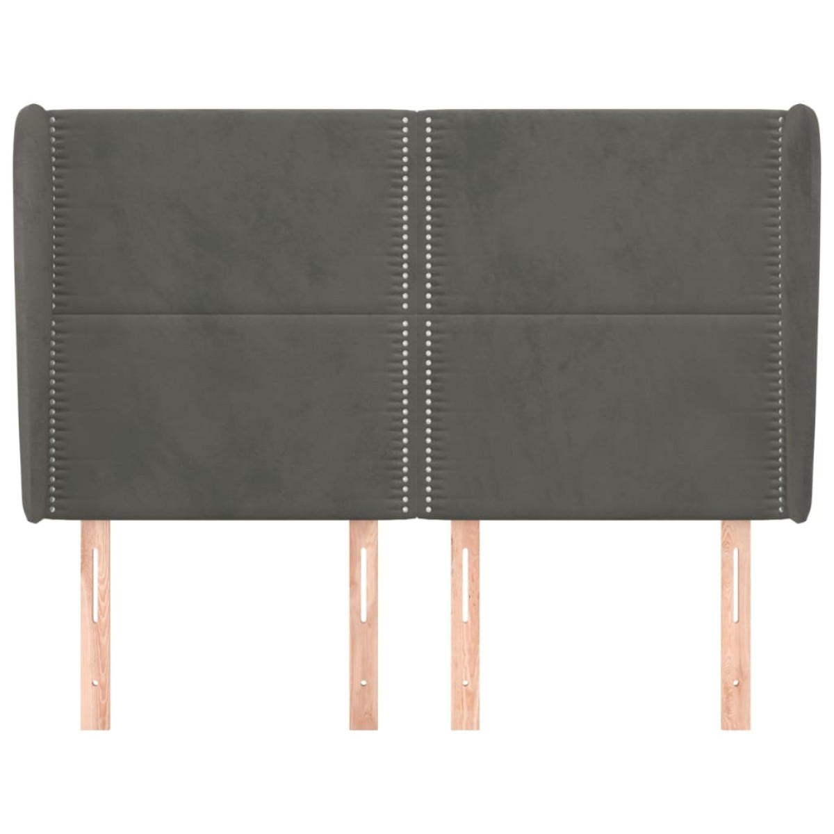 vidaXL Κεφαλάρι με Πτερύγια Σκούρο Γκρι 147x23x118/128 εκ. Βελούδινο