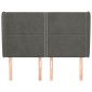 vidaXL Κεφαλάρι με Πτερύγια Σκούρο Γκρι 147x23x118/128 εκ. Βελούδινο