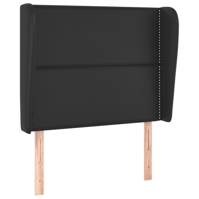 vidaXL Κεφαλάρι με Πτερύγια Μαύρο 103x23x118/128 εκ. Συνθετικό Δέρμα