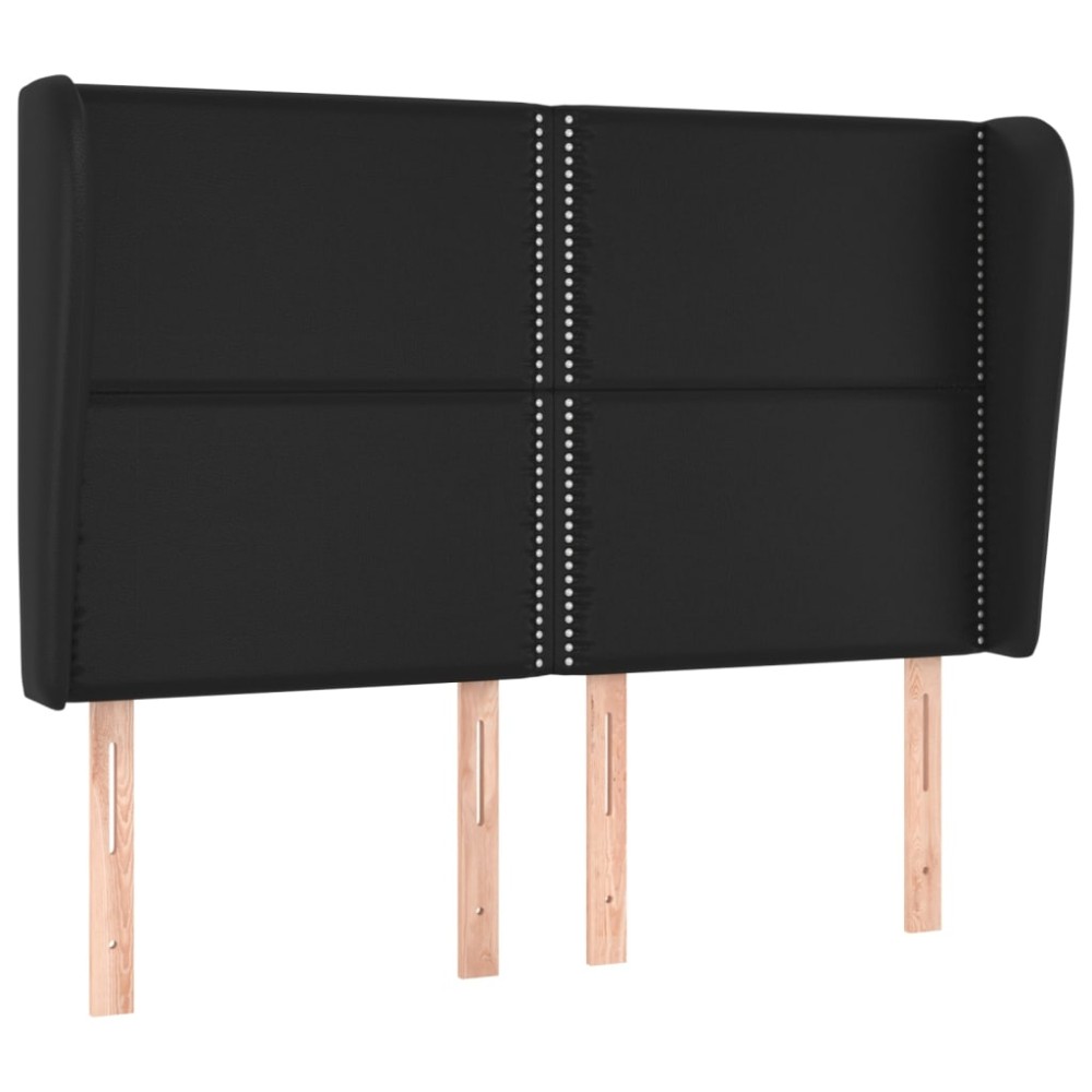 vidaXL Κεφαλάρι με Πτερύγια Μαύρο 147x23x118/128 εκ. Συνθ. Δέρμα