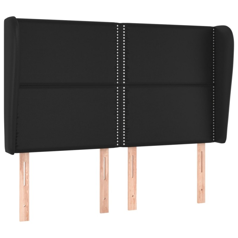 vidaXL Κεφαλάρι με Πτερύγια Μαύρο 147x23x118/128 εκ. Συνθ. Δέρμα