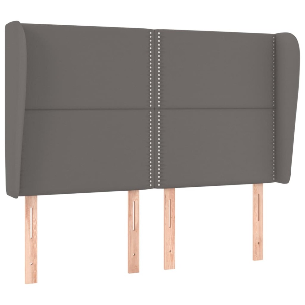 vidaXL Κεφαλάρι με Πτερύγια Γκρι 147x23x118/128 εκ. Συνθετικό Δέρμα